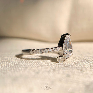 “Classic pear cut diamond solitaire ring for timeless engagements”
