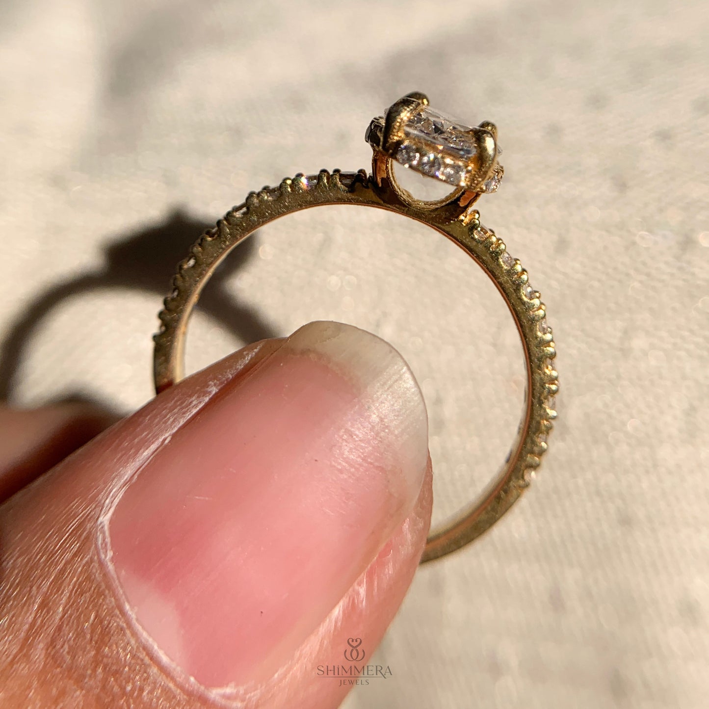 Hidden Halo Oval Lab Grown Diamond Solitaire Ring