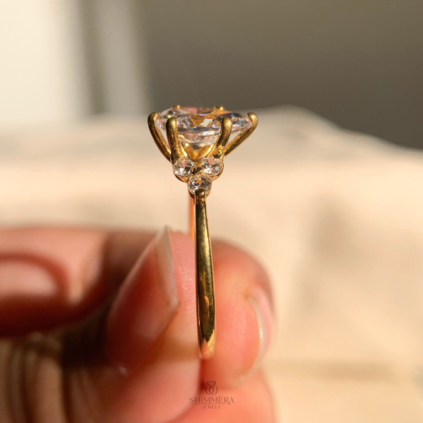 Pear Cut Engagement Rings With Side Stones Settings