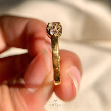 Elegant 14k moissanite cluster ring with sparkling round diamonds