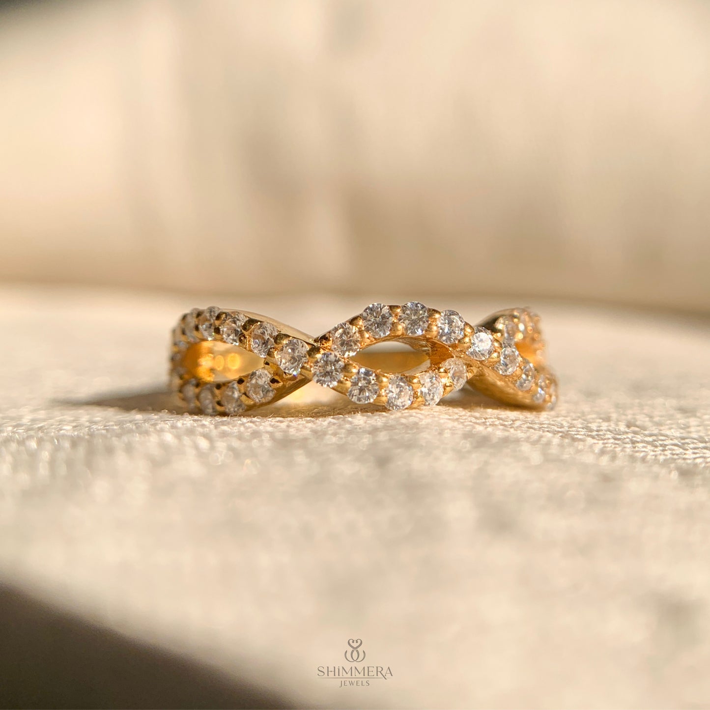 Half Infinity Pave Diamond Engagement Ring