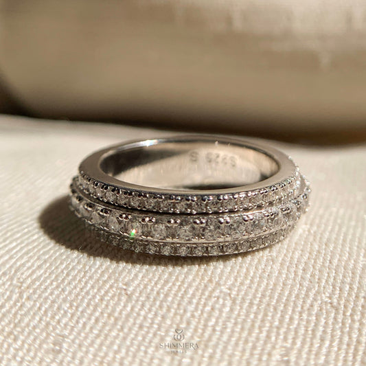 3 Row Round Diamond Eternity Band