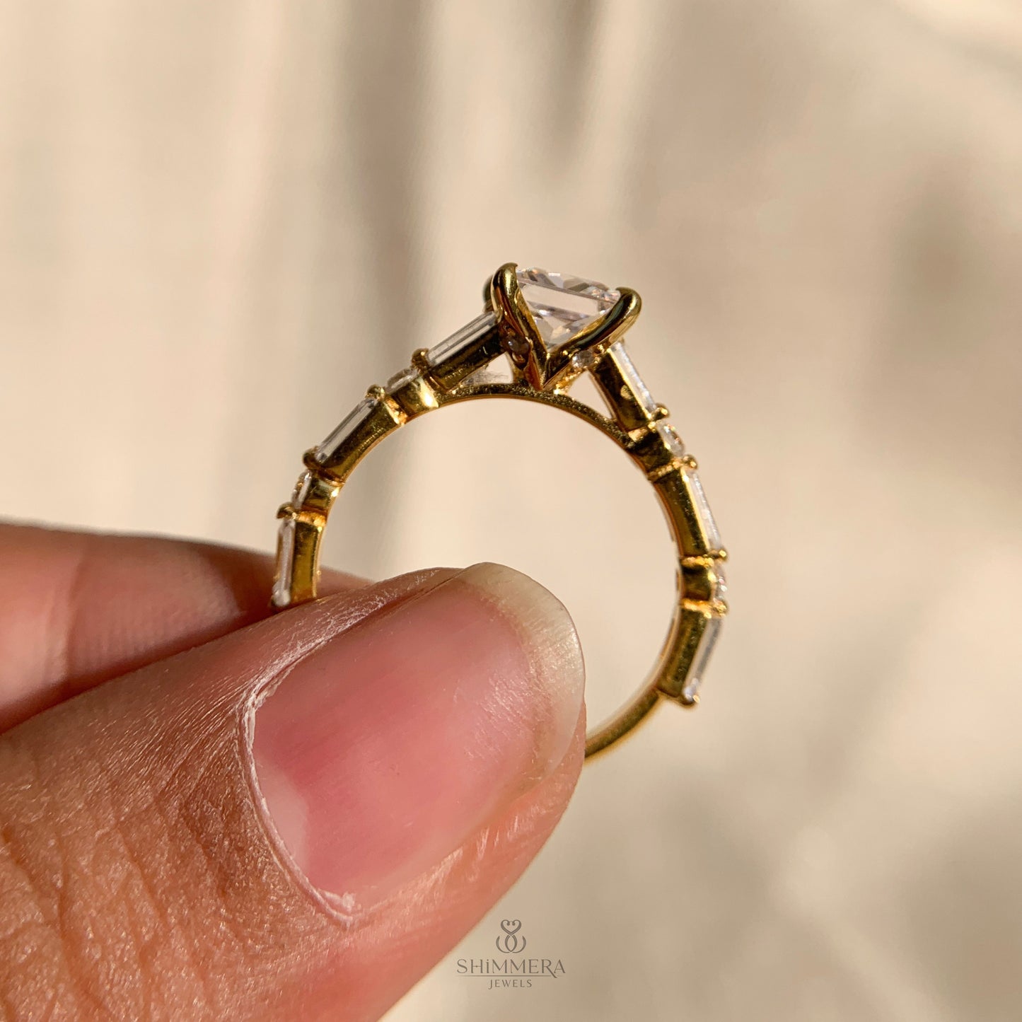 White Gold Princess Cut Engagement Rings