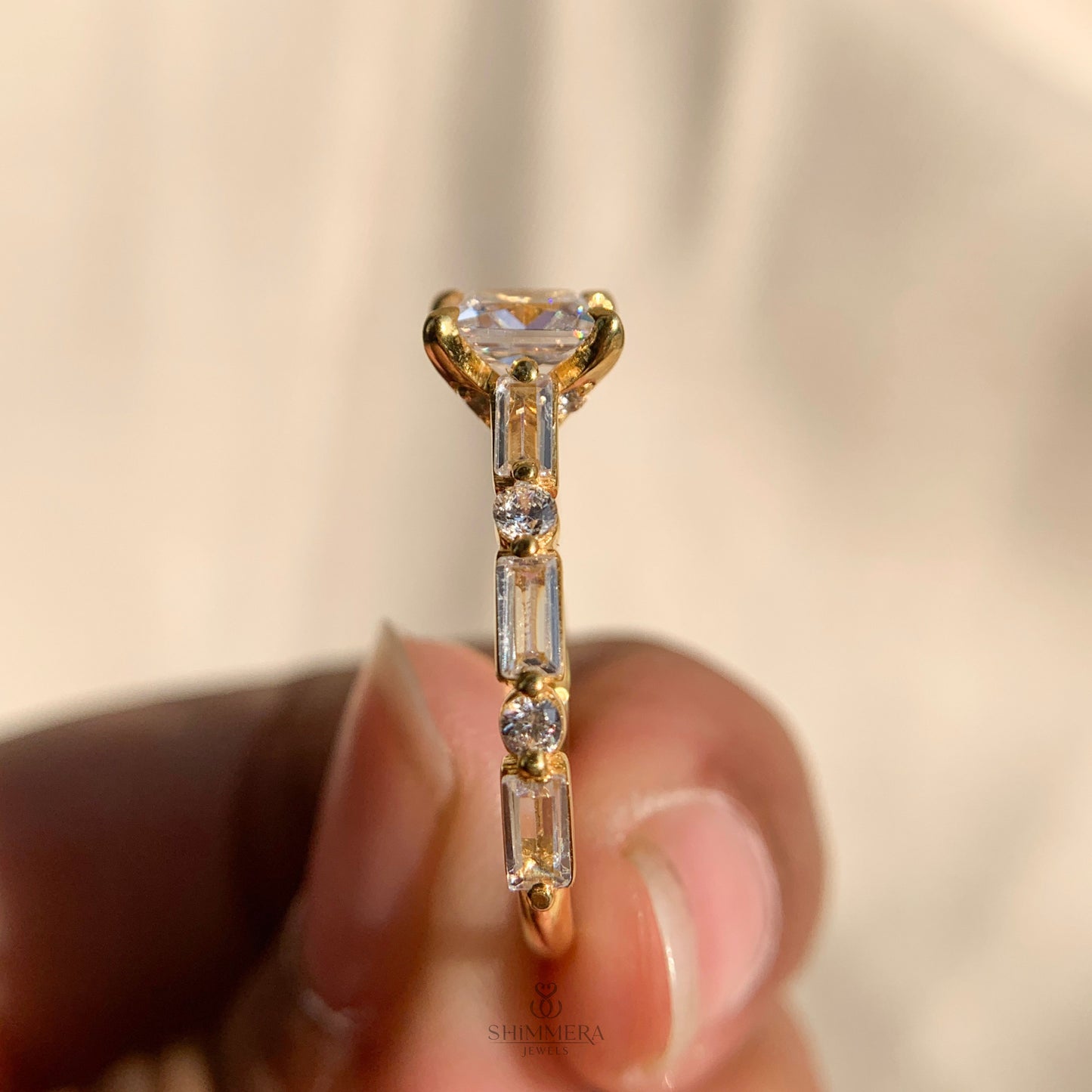 White Gold Princess Cut Engagement Rings
