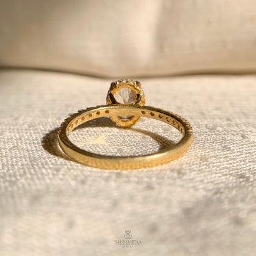 10k Oval Cut Hidden Halo Engagement Rings