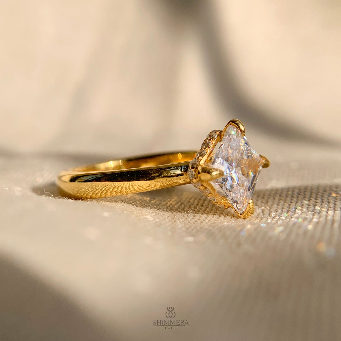 Princess Cut Diamond Moissanite Promise Ring