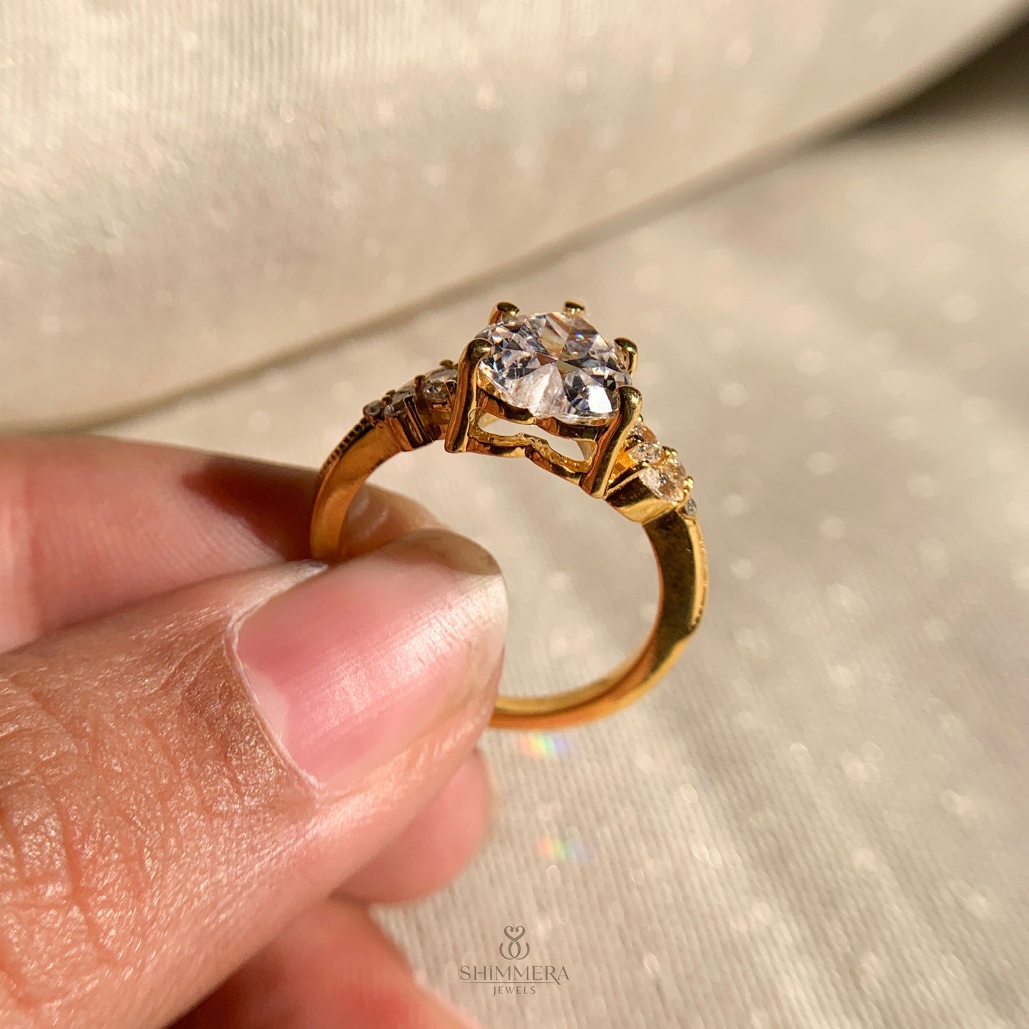 Diamond Gold Natured Inspired Engagement Ring