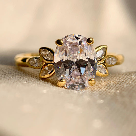 Oval Engagement Ring With Side Stones