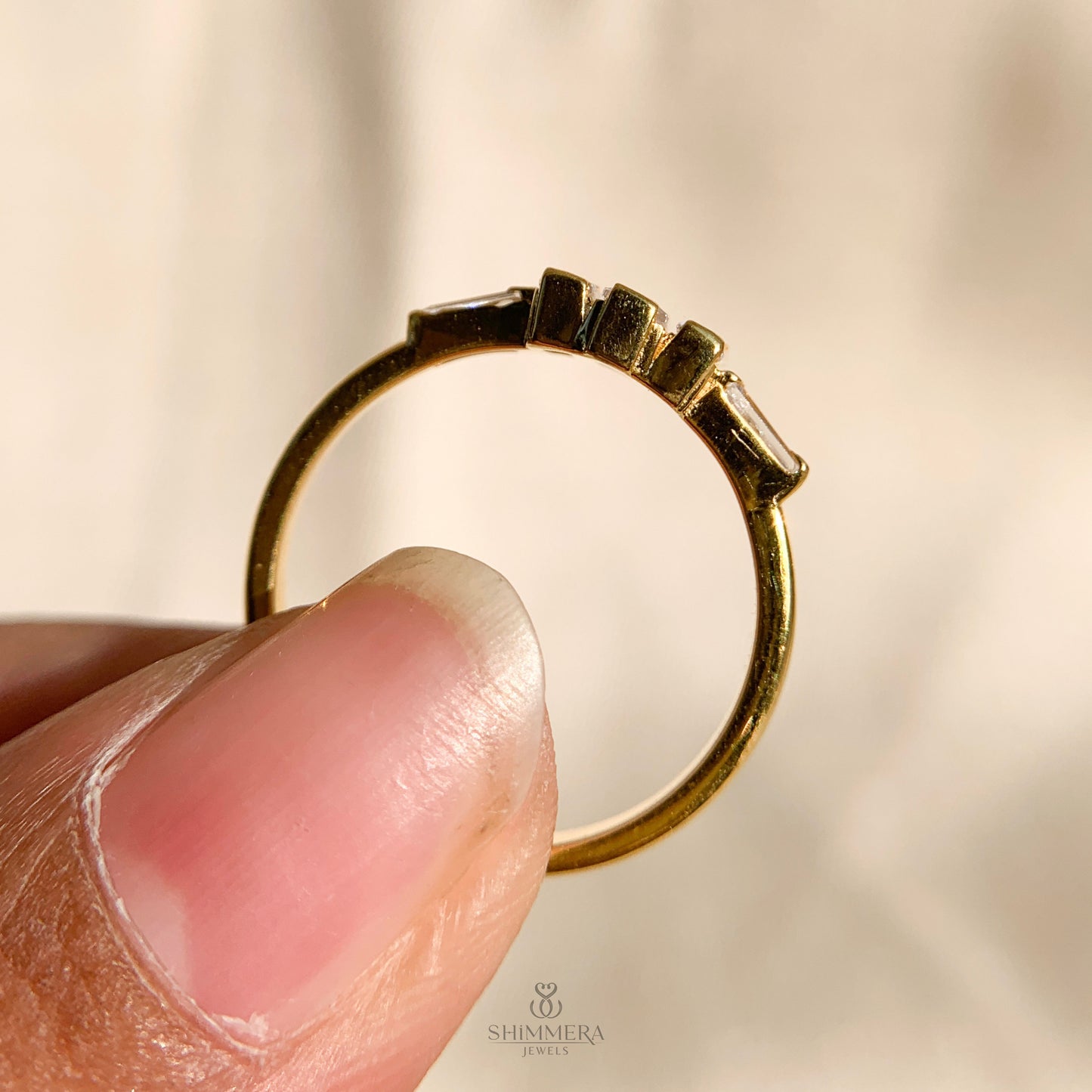 Baguette Cut Diamond 5 Stone Anniversary Ring
