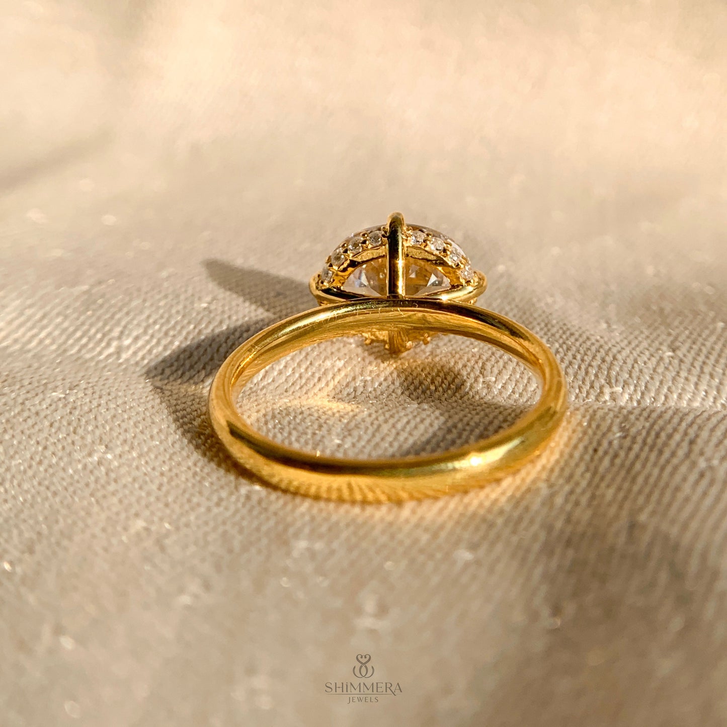 14K Gold Oval Moissanite Engagement Ring