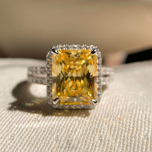 Hidden Halo Radiant Engagement Ring