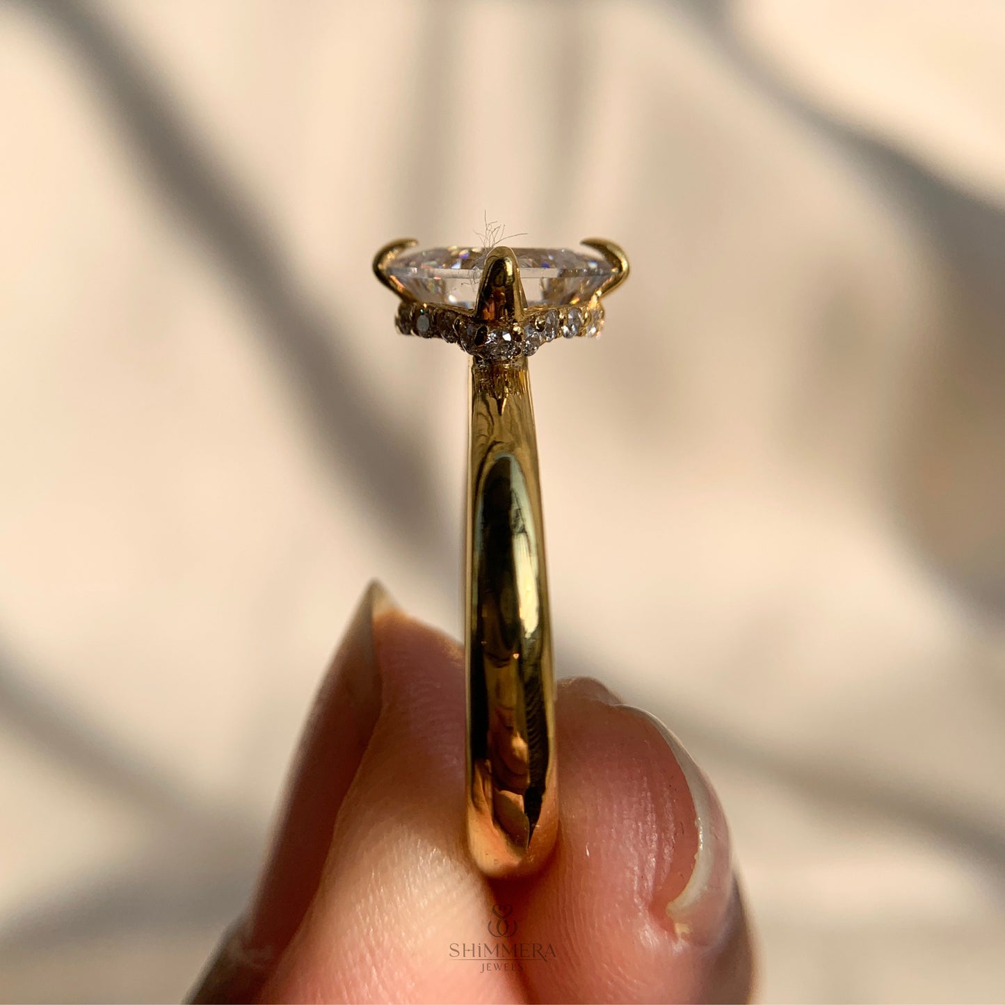 Princess Cut Diamond Moissanite Promise Ring