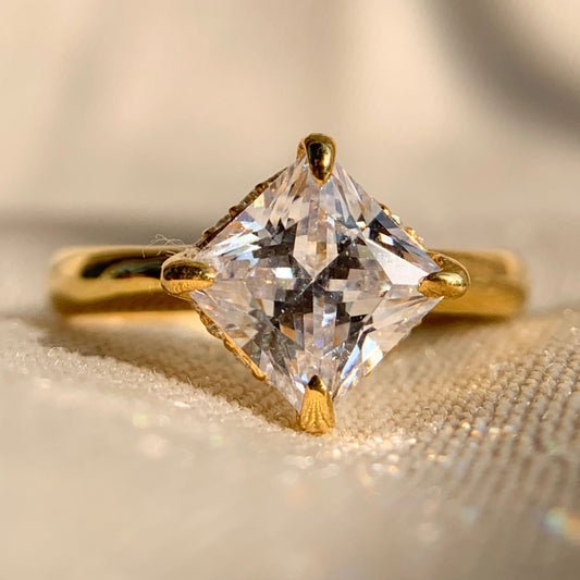 Princess Cut Diamond Moissanite Promise Ring