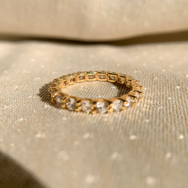 10k 3.0 mm Round Diamond Eternity Band Ring