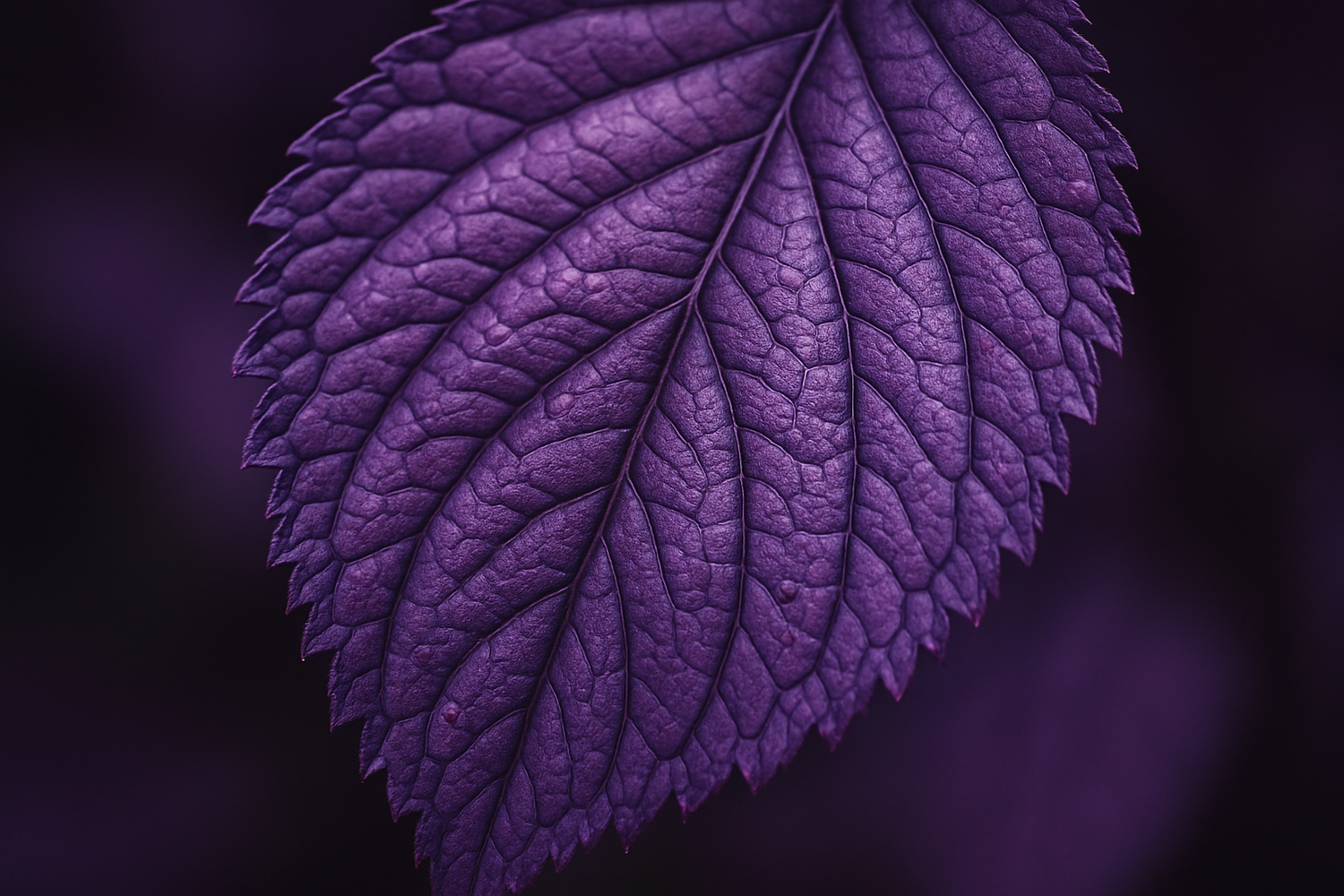 generate an image of purple color leaf with great details