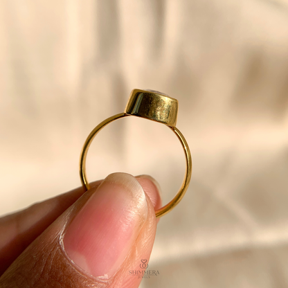Half Bezel Pear Diamond Ring
