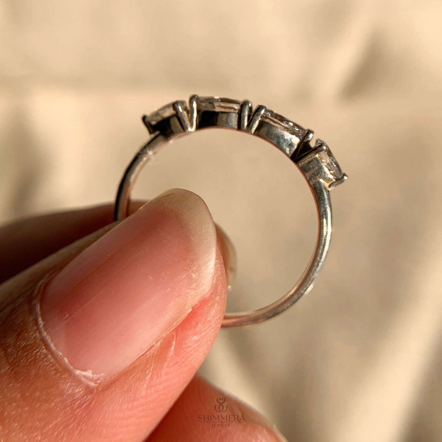 "4 pear shaped diamond rings with sparkling brilliance for sale"