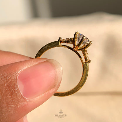 Pear Cut Engagement Rings With Side Stones Settings
