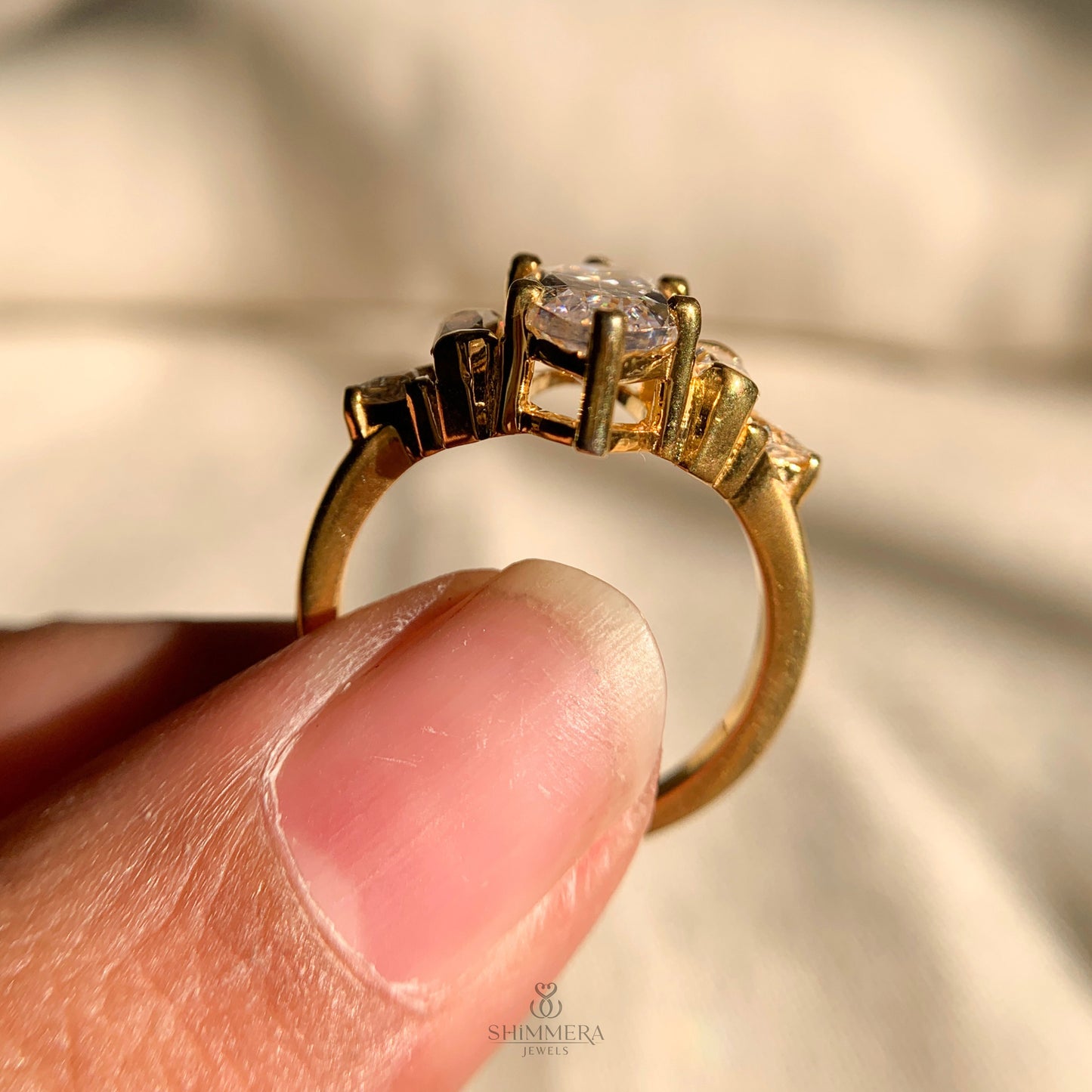 14k Yellow Gold Marquise Cut  Wedding Ring