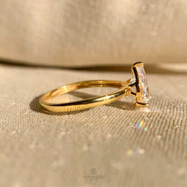 Moissanite Pear Shaped Solitaire Engagement Ring