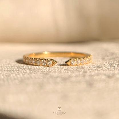 18k Solid Gold Stackable Rings with Round Diamonds
