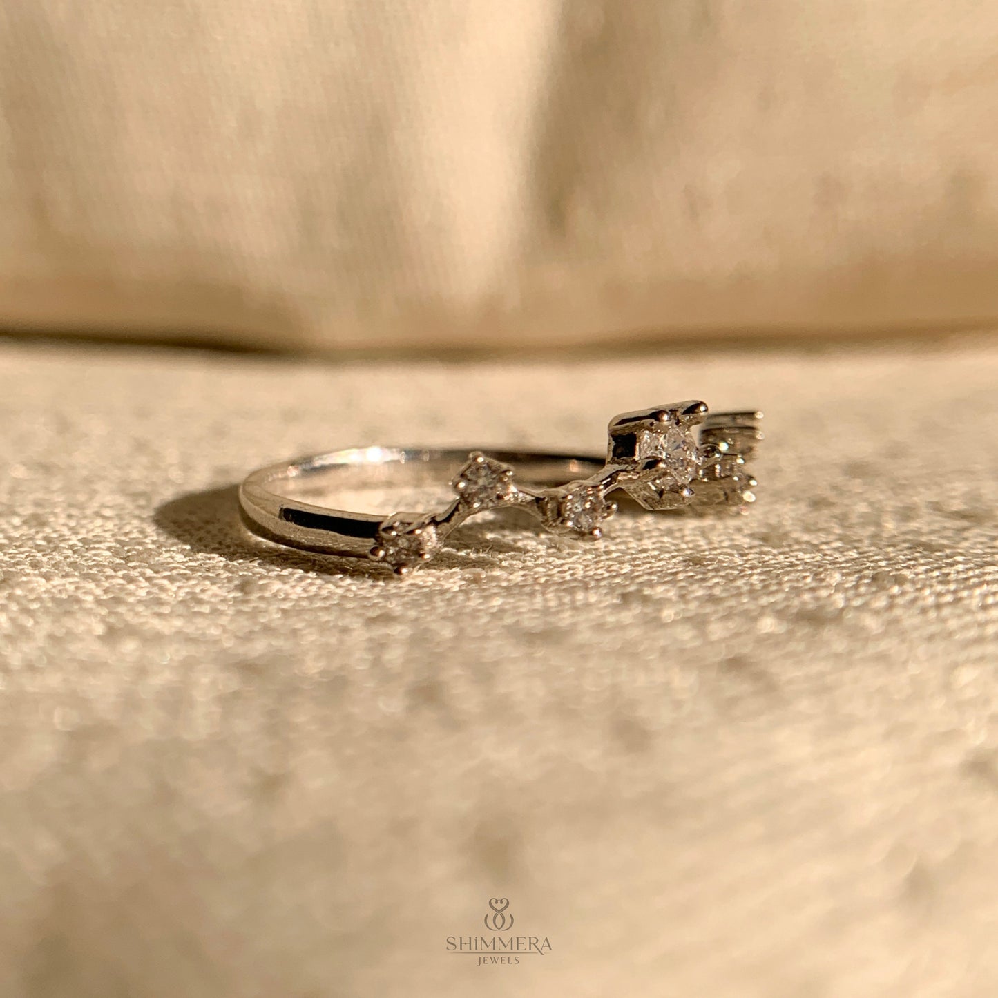 Uneven Round Diamond Fashion Ring for WomenSR100