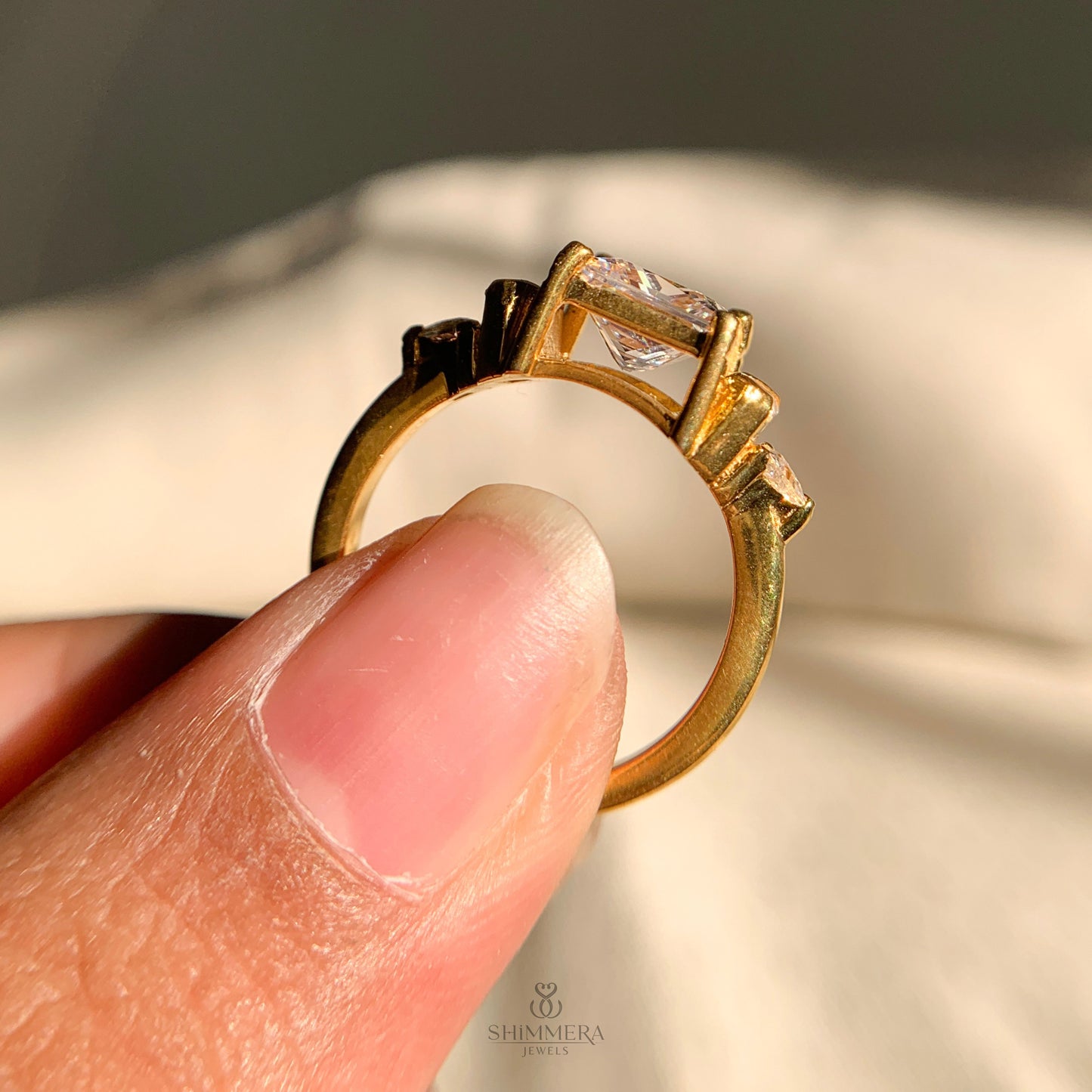 Princess Shape Lab Created Diamond Engagement Ring