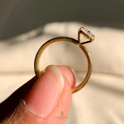 Half Bezel Set Ring