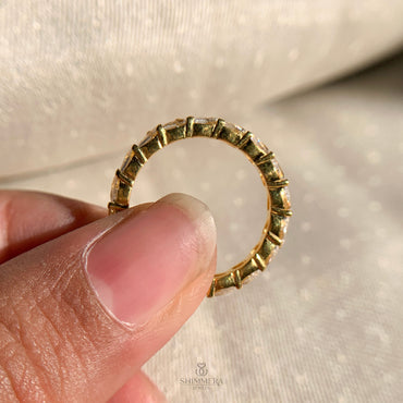 Moissanite pear cut diamond eternity band wedding jewelry
