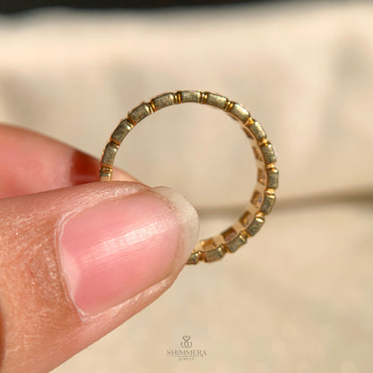 Certified Emerald Diamond Eternity Band