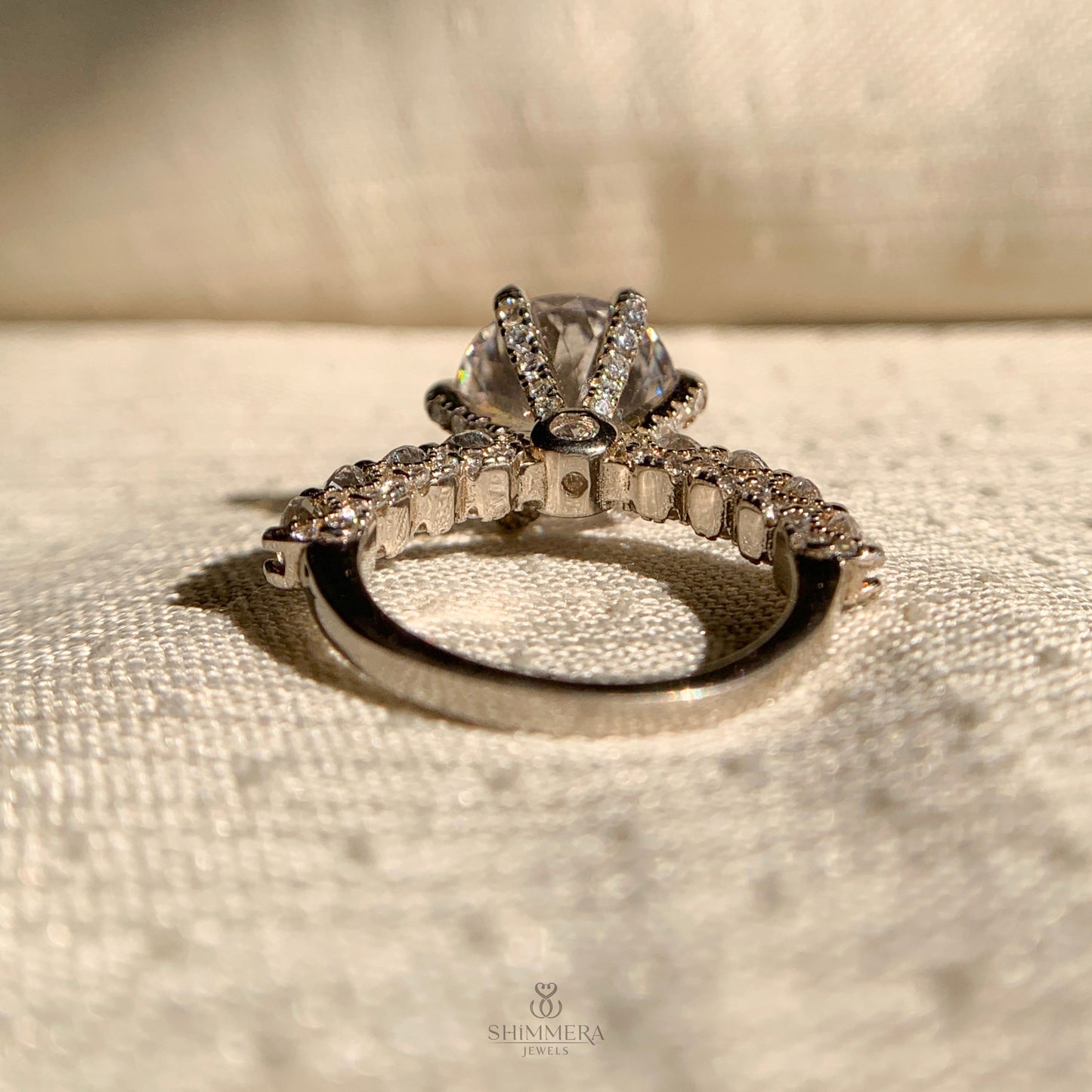 Elegant Old European cut diamond ring with antique-inspired design