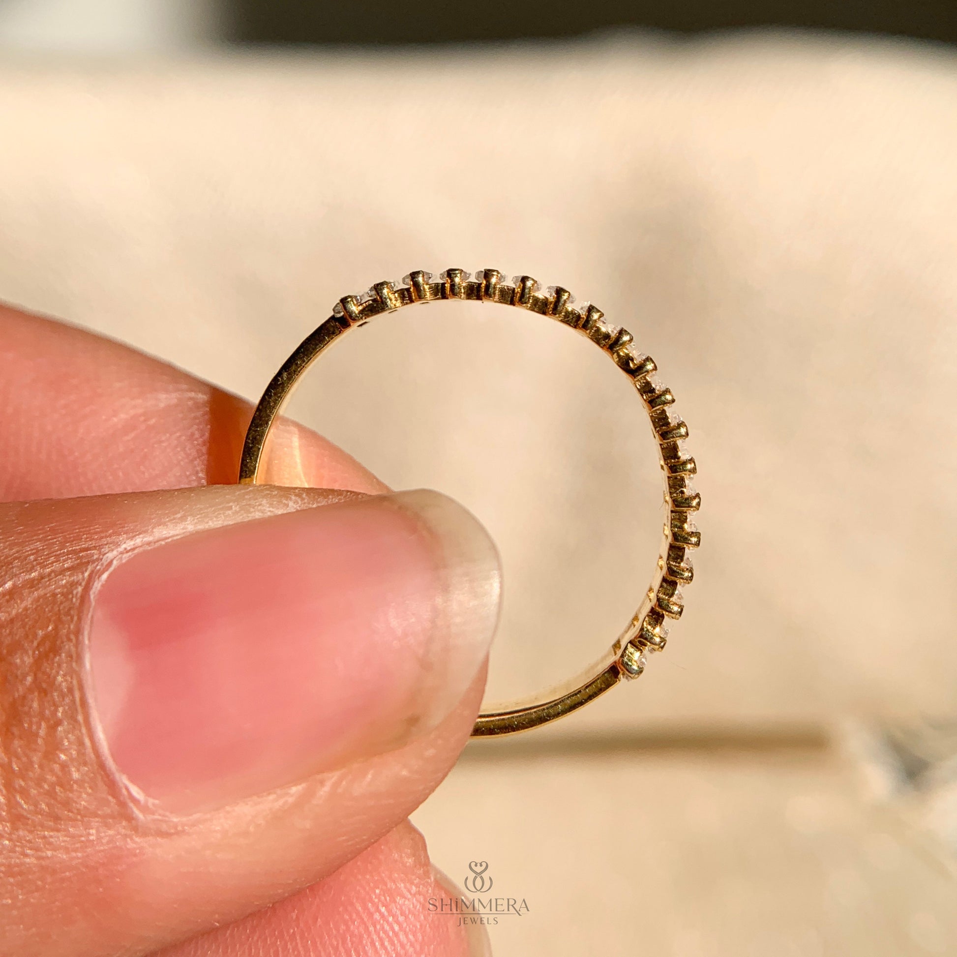 18k Baguette Cut Diamond Half Eternity Band
