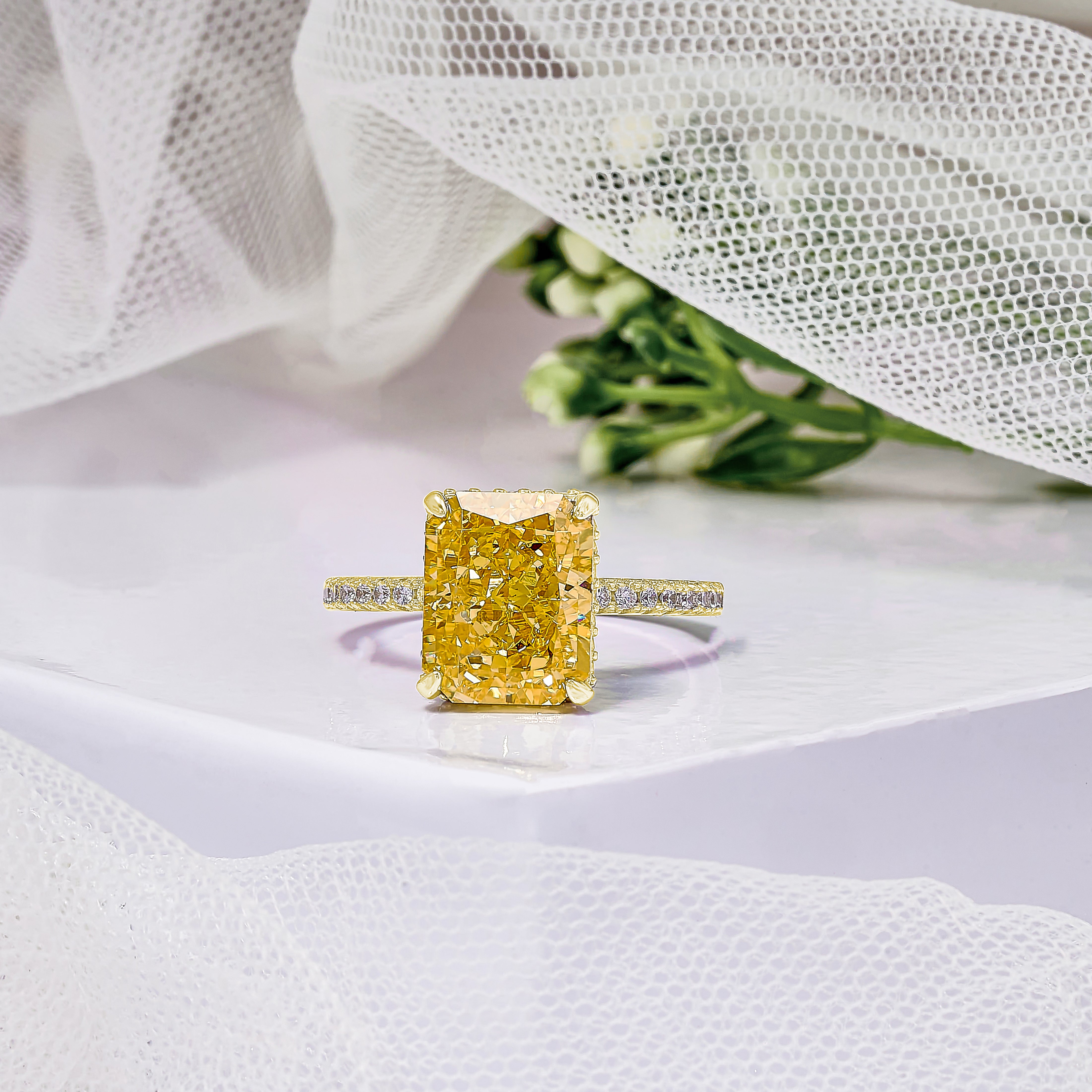 Classic Winston Radiant-Cut Yellow Diamond Ring