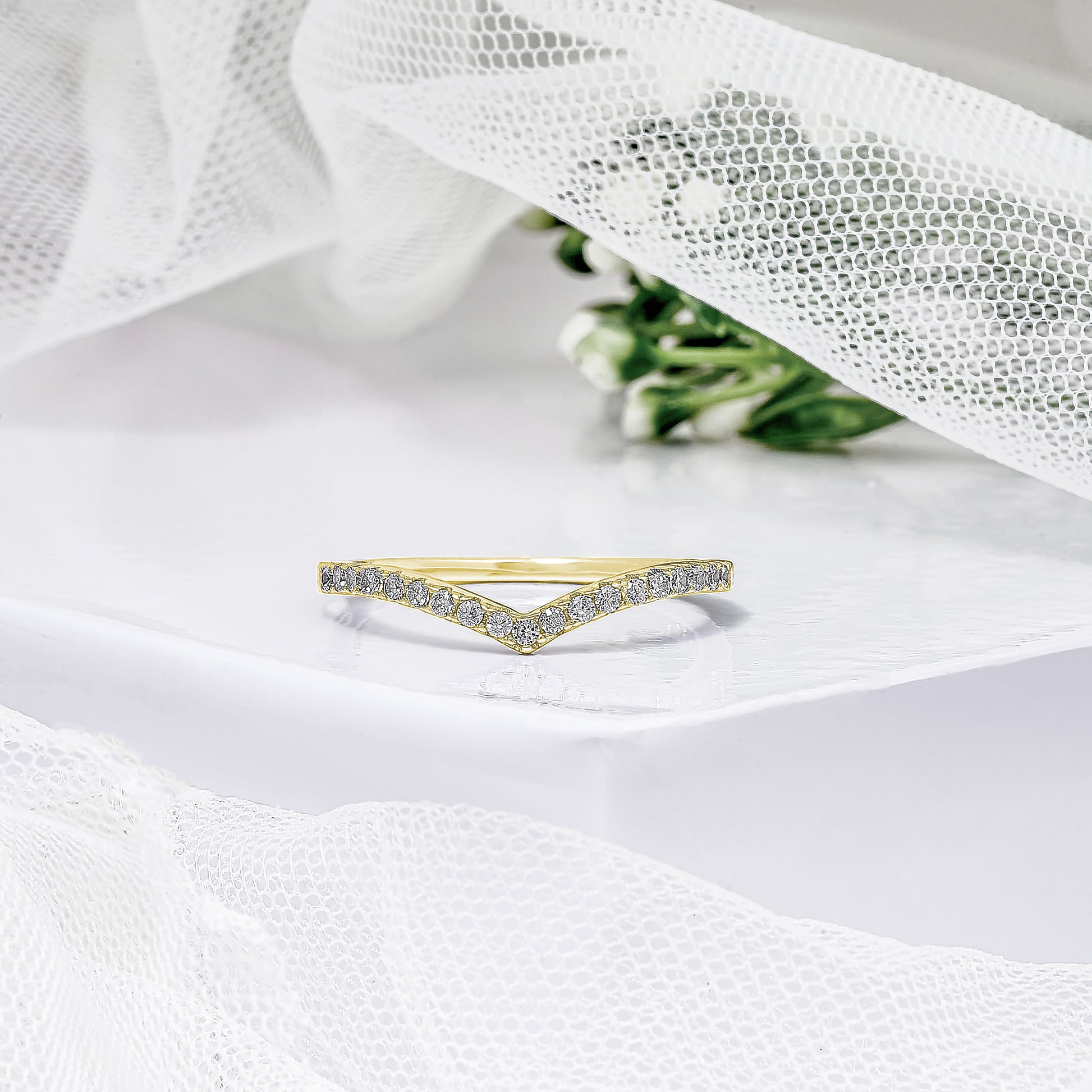 Anastasia Lab Grown Curved Wedding Ring