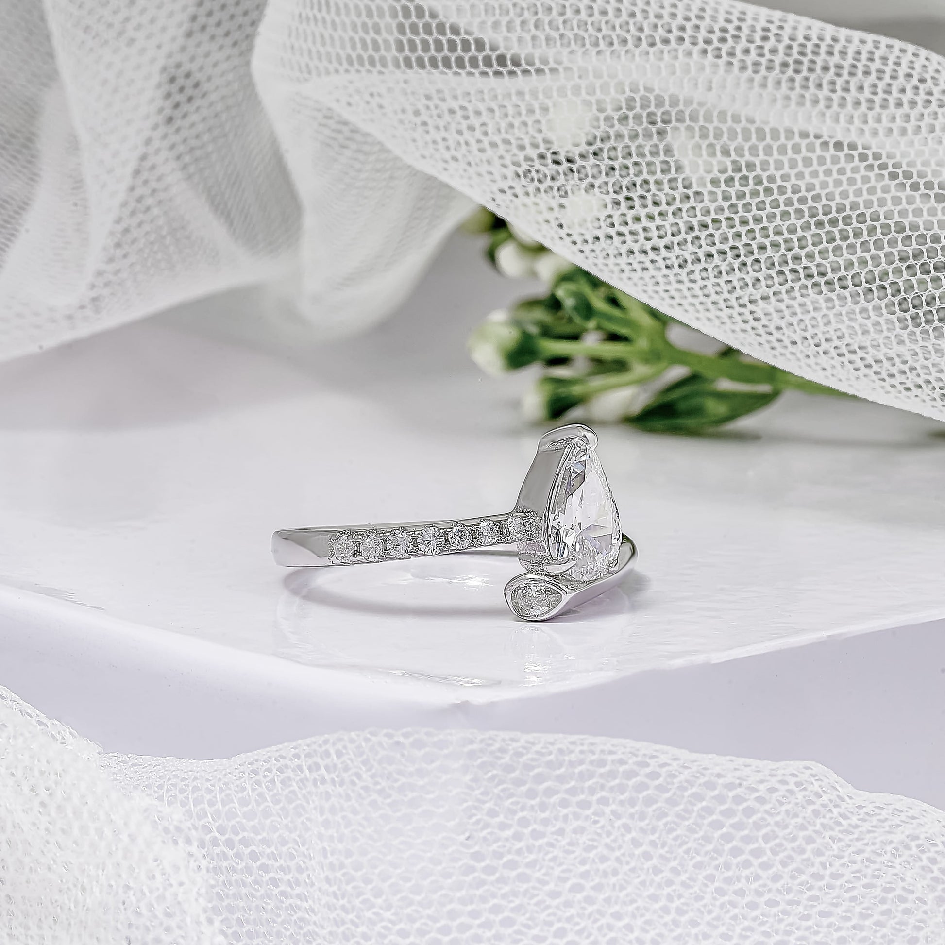 Pear Lab Grown Diamond Engagement Ring