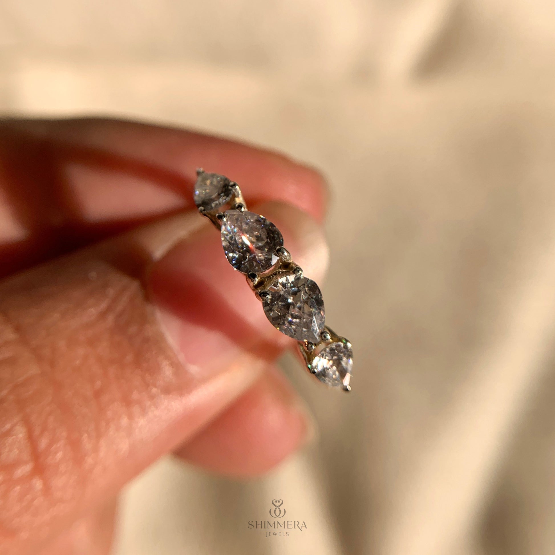 "Unique pear cut diamond rings for women, 4-piece collection"