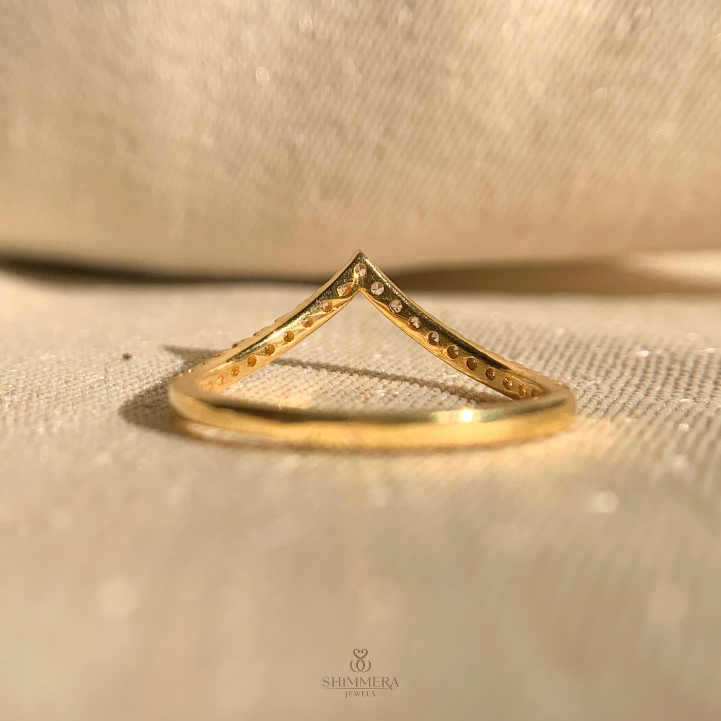 Yellow Gold Chevron Diamond Ring