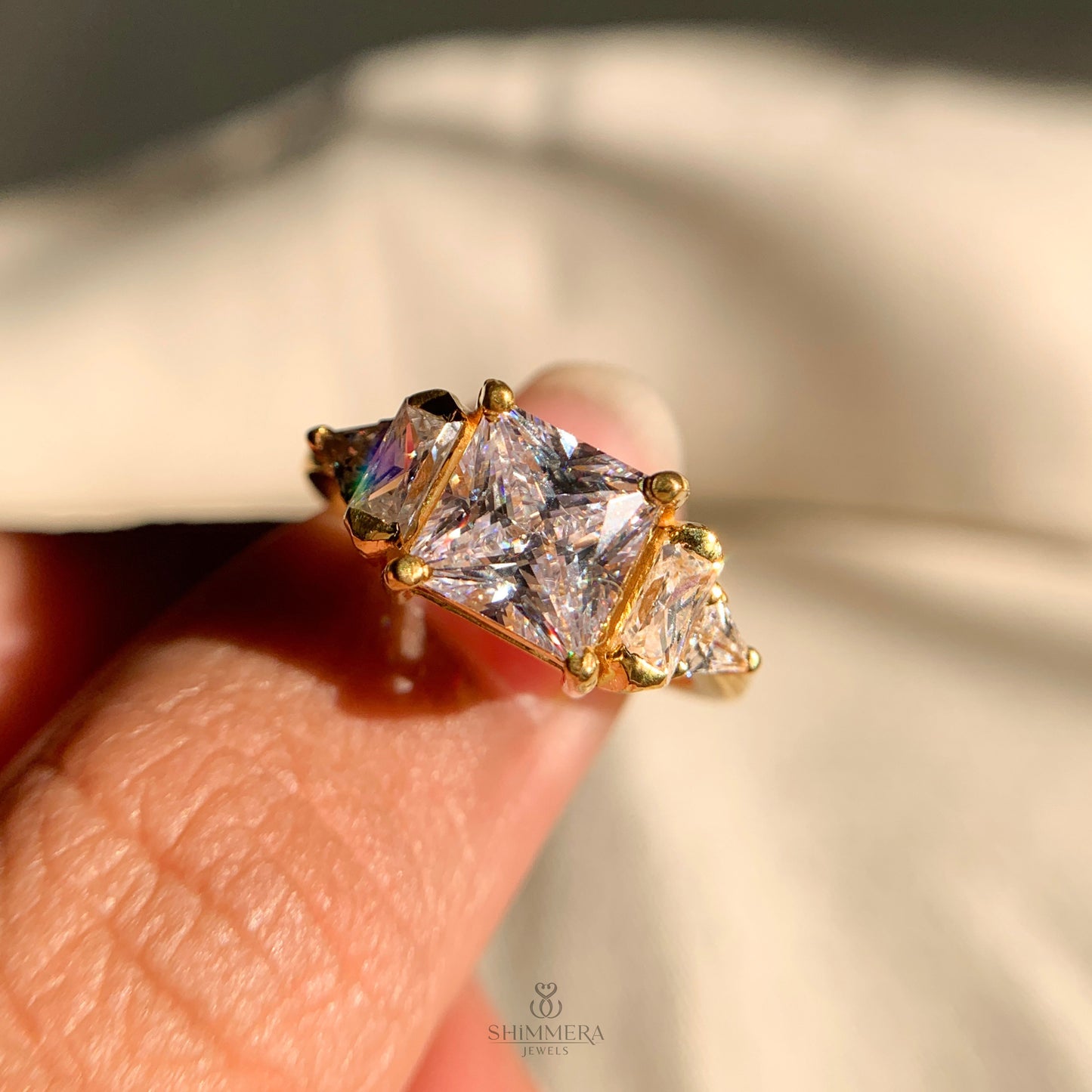 Princess Shape Lab Created Diamond Engagement Ring