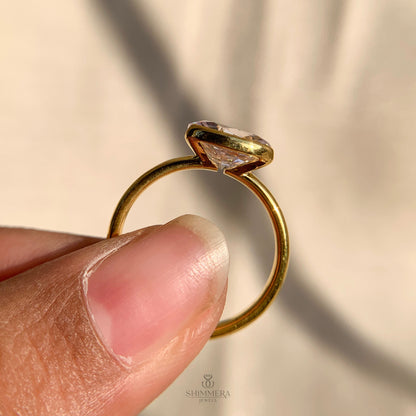 Oval Cut Half Bezel Engagement Ring
