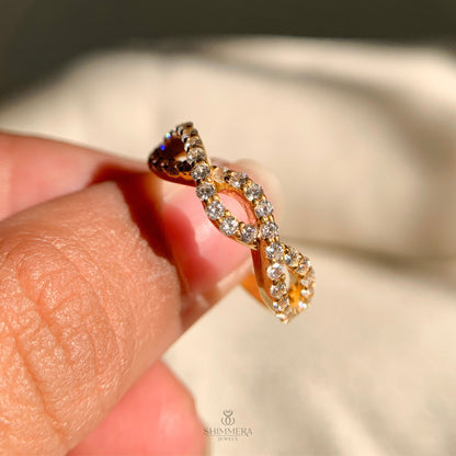 Half Infinity Pave Diamond Engagement Ring