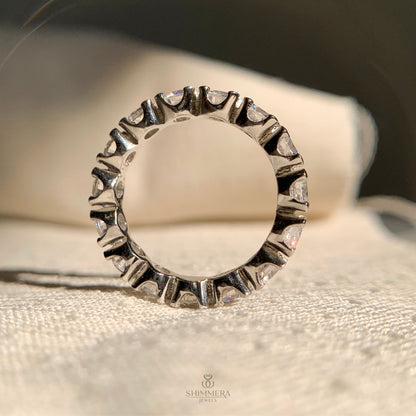 Sustainable round diamond eternity ring crafted with lab grown diamonds