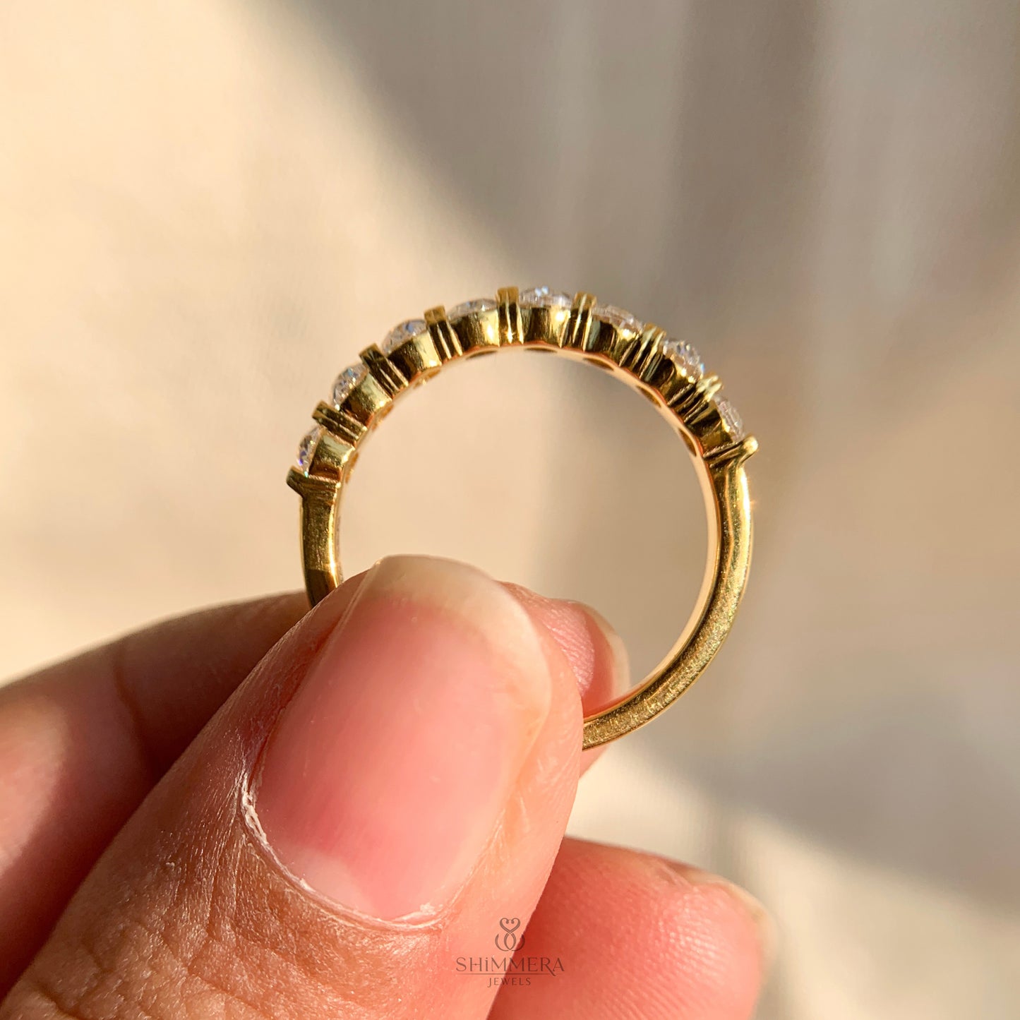 14k Yellow Gold Oval Shaped Diamond Eternity Band