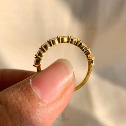 Lab Created Pear Shaped Diamond Gold Band