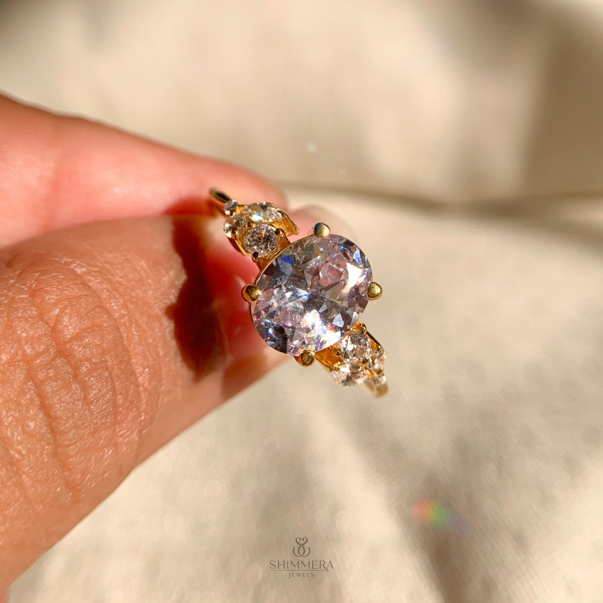 Classic Oval Cut Nature Inspired Engagement Ring