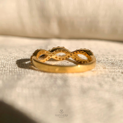 Half Infinity Pave Diamond Engagement Ring