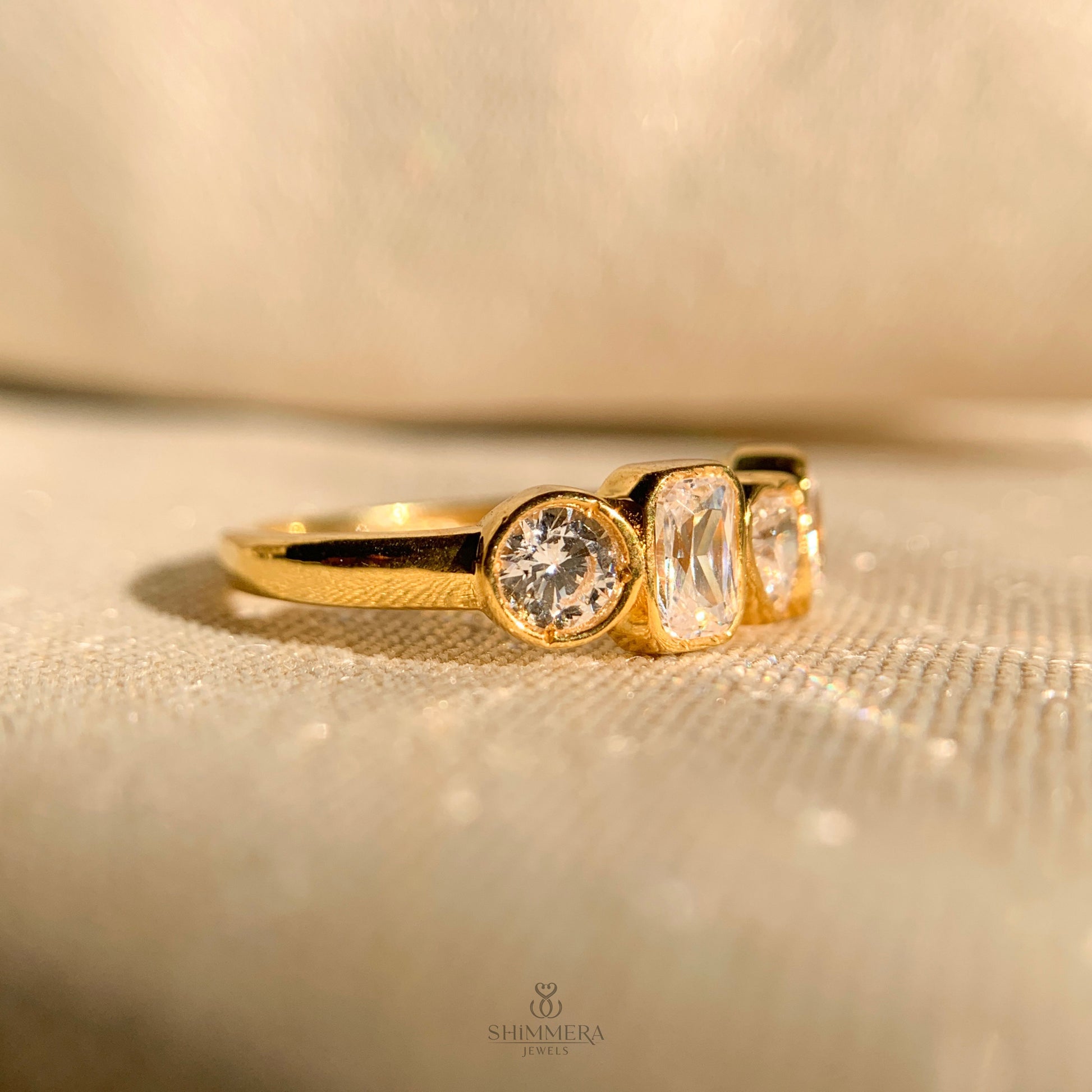 Unique multi-cut diamond wedding ring for women