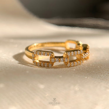 Moissanite Pave Diamond Chain Ring