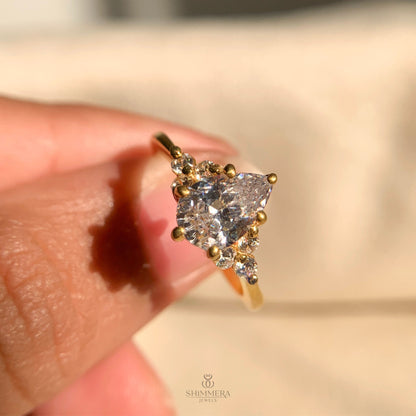 Pear Cut Engagement Rings With Side Stones Settings