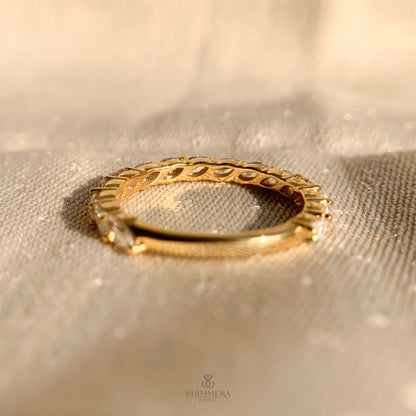 18k Yellow Gold Marquise Cut Diamond Ring