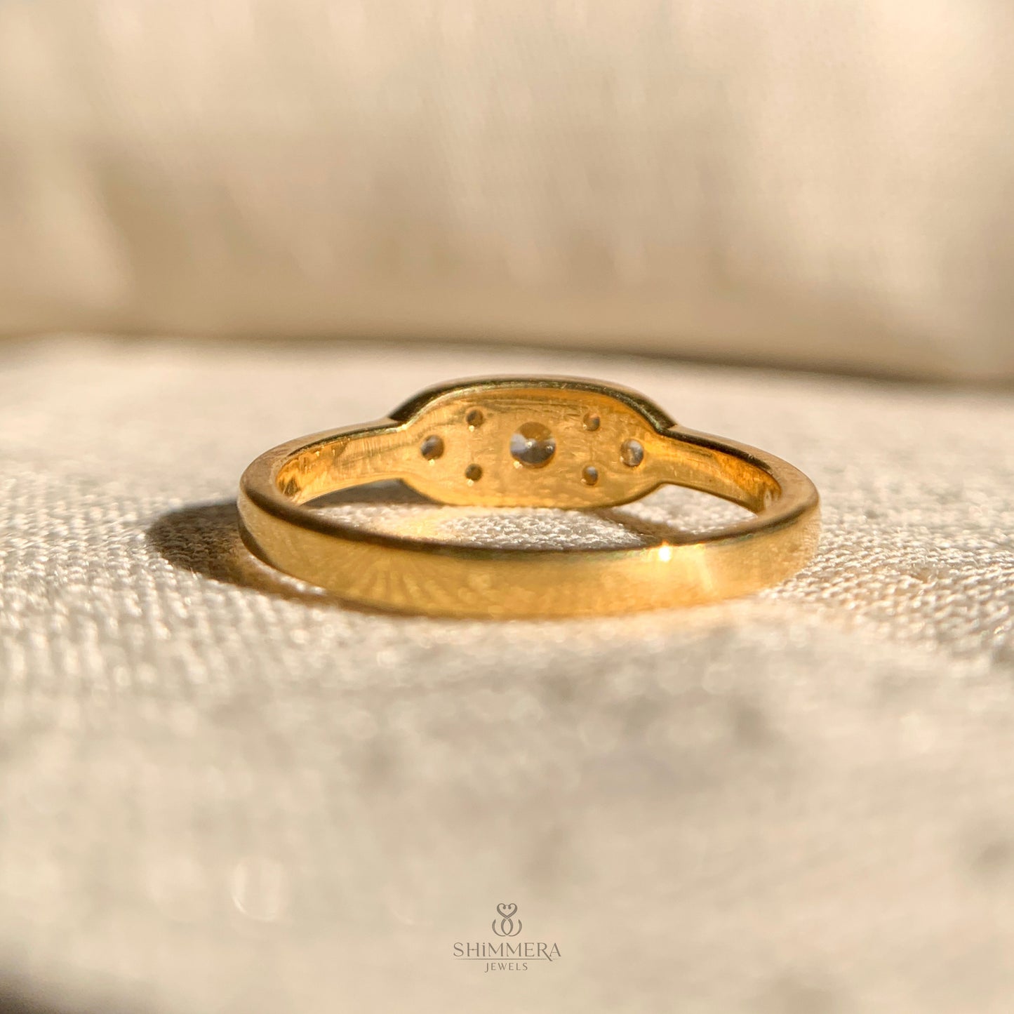 14k Moissanite Round Diamond Cluster Ring
